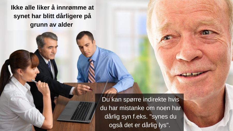 Bildet forteller nget om at eldre ikke alltid får tilstrekkelig lys på arbeide